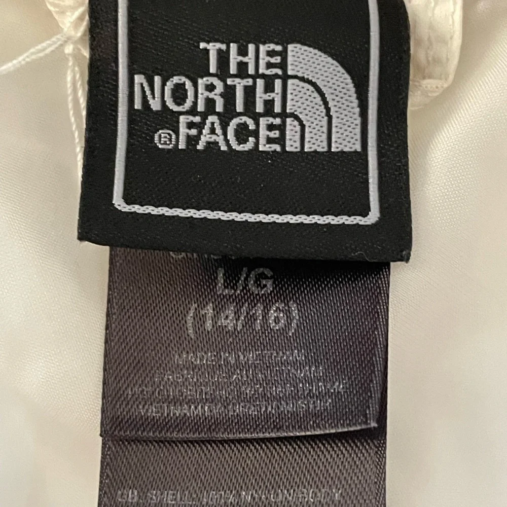 The North Face Hyvent Kids white rain jacket windbreaker full zip size L 14/16 - Picture 2 of 12